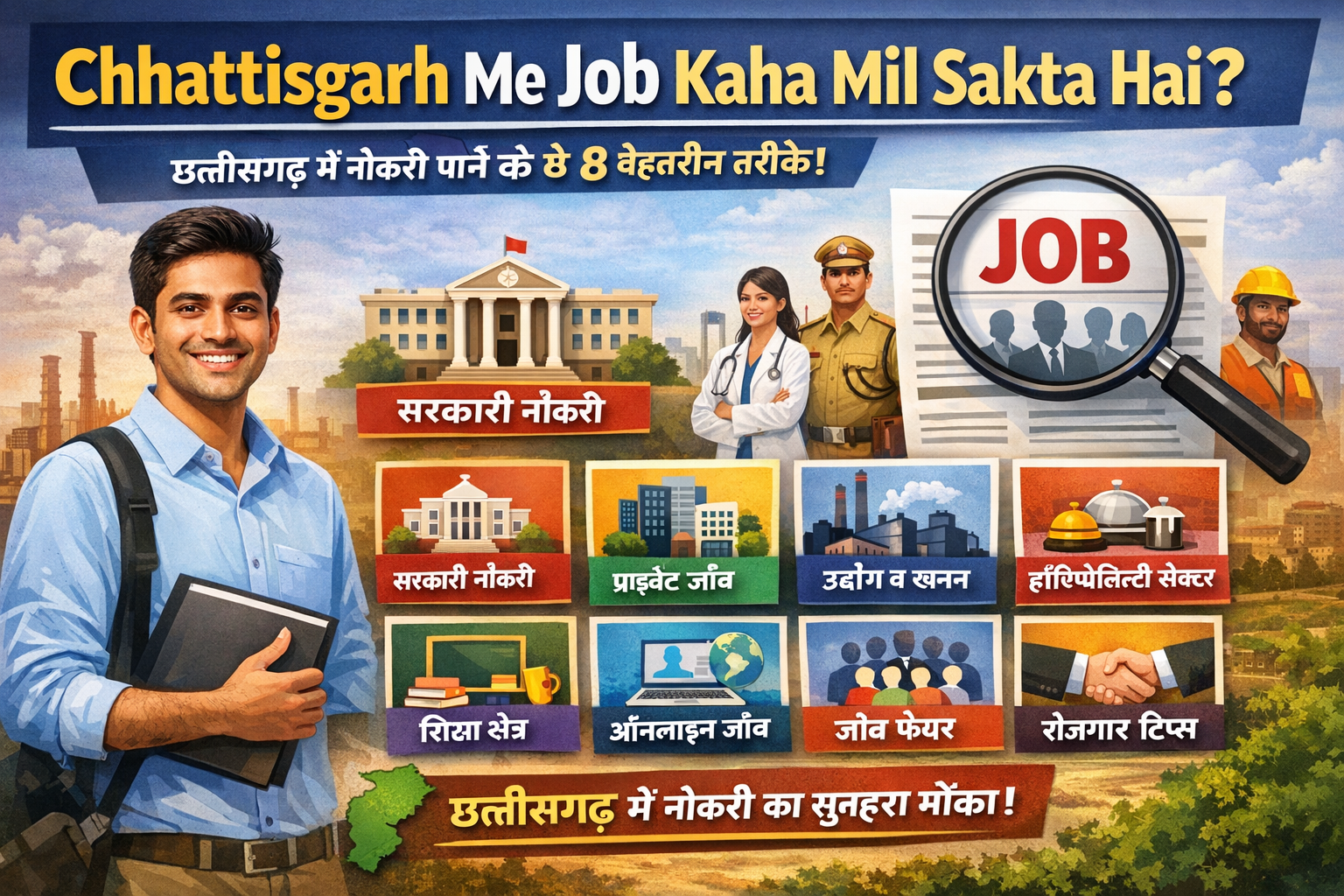 Chhattisgarh Me Job Kaha Mil Sakta Hai – 2026 Me Naukri Pane Ke 8 Best Tarike