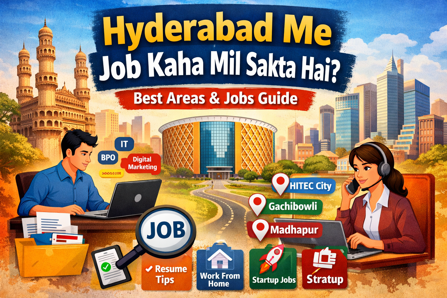 Hyderabad Me Job Kaha Mil Sakta Hai (2026) – Best Areas & Jobs Guide
